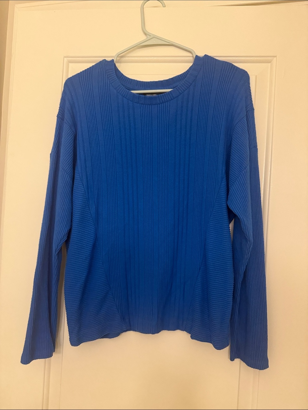 Simply Vera Vera Wang Ribbed Crewneck Sweater - Royal Blue